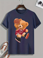 Teddy Bear Basketball Player T-shirt Active Tee For Summer