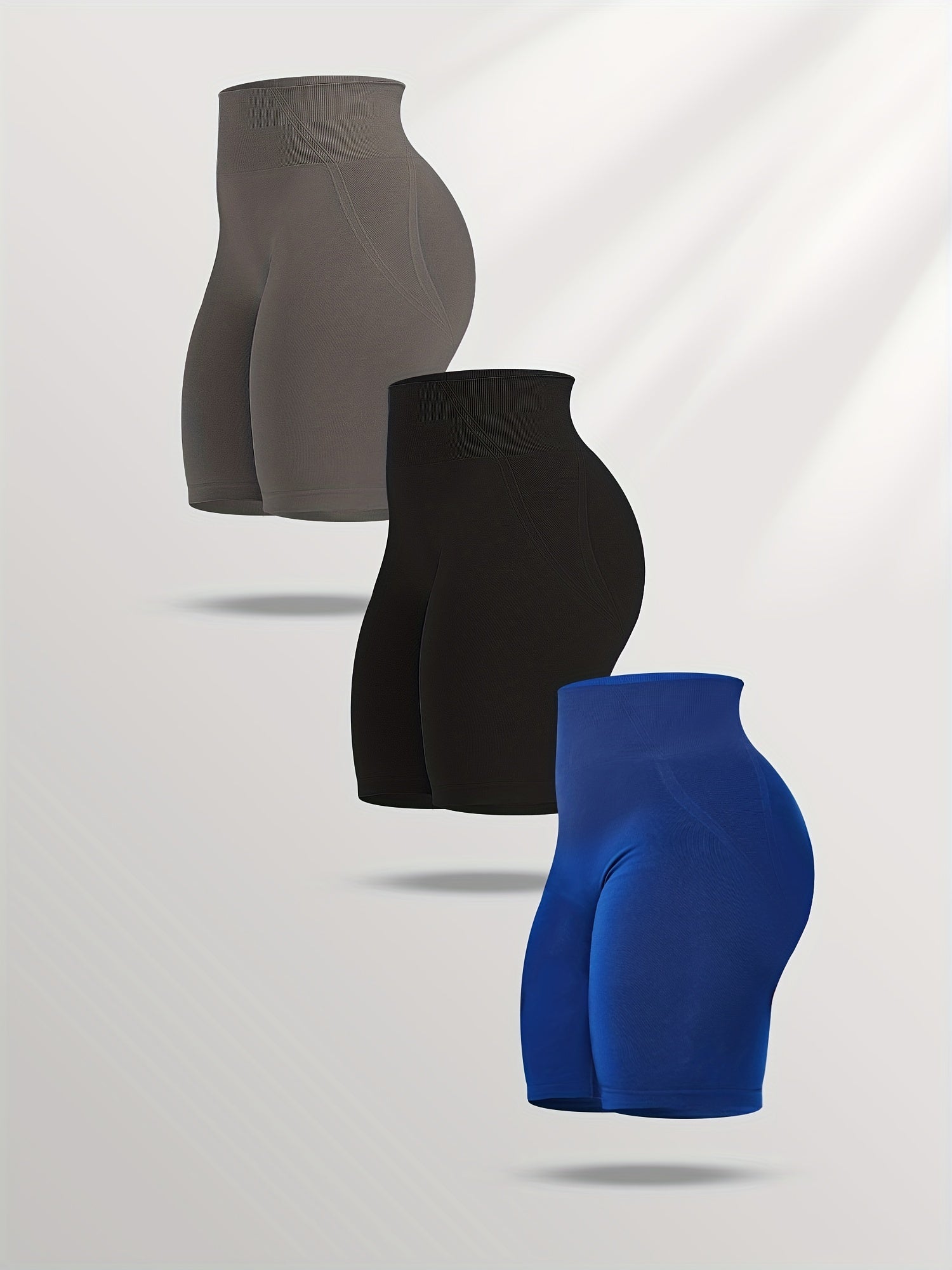 3 Pack Seamless High Waist Sports Shorts for Summer Workouts