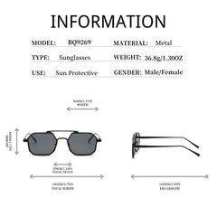 Metal Double Beam Sunglasses For Men Driving