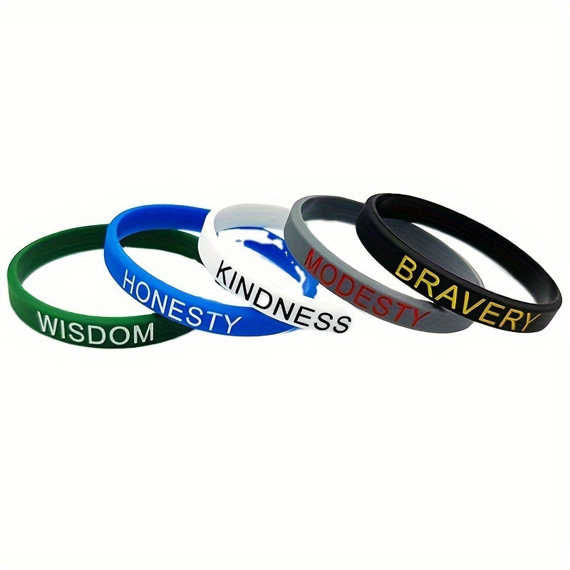 2pcs Silicone Bracelet Inspirational Rubber Wristband Student Jewelry