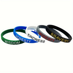 2pcs Silicone Bracelet Inspirational Rubber Wristband Student Jewelry