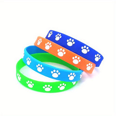 6pcs Animal Paw Print Wristbands Pet Care Bracelets