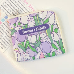 2 Pcs Cartoon Zipper Storage Bag Portable Sanitary Napkin Bag