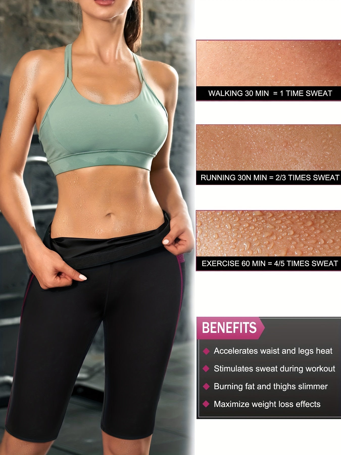 Women's High Waist Sauna Sweat Leggings Weight Loss Workout Pants