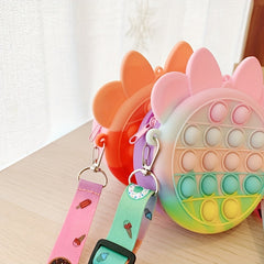 Cartoon Rainbow Crossbody Bag with Colorful Straps