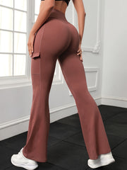 High Waist Flare Pants with Pocket