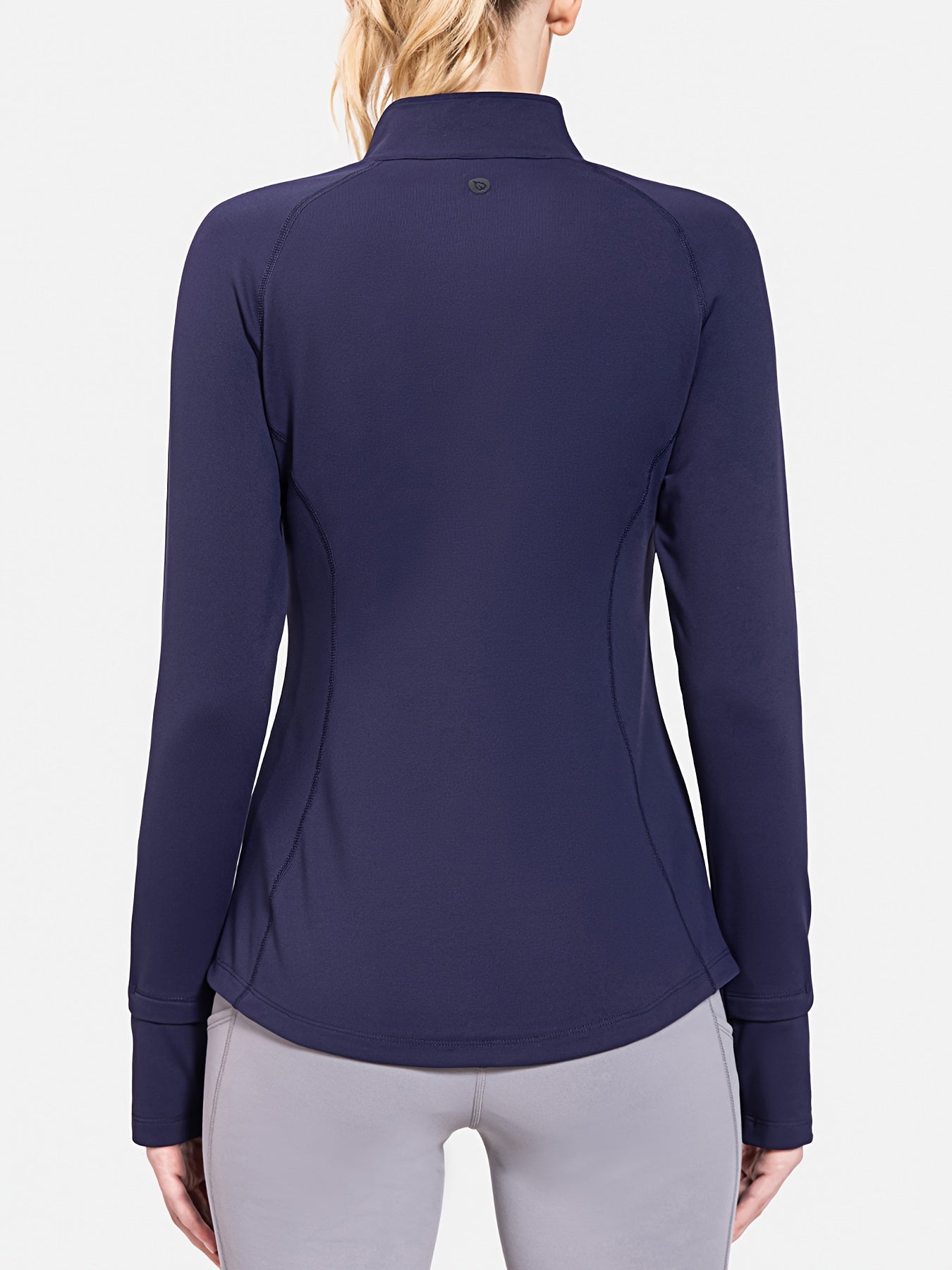 Women's Full Zip Front Cycling Jacket Long Sleeve Thumb Hole Sports Top