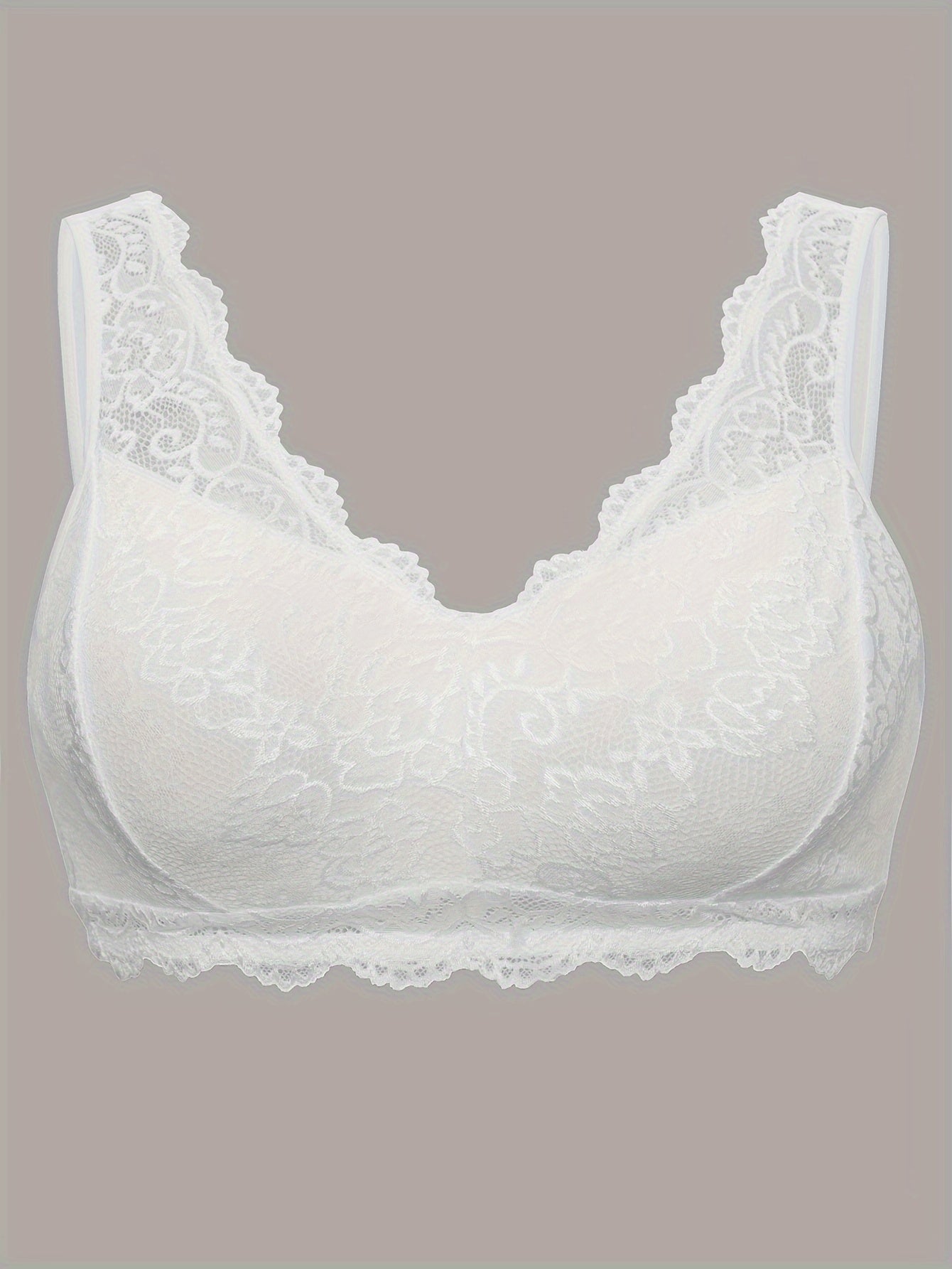 Floral Lace Wide Straps Comfort Bralette