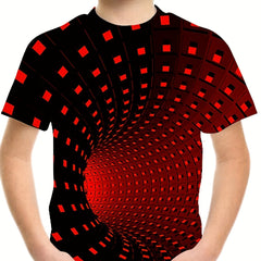 Boys 3D Print T Shirt - Comfortable Short Sleeve Tee for Summer Fun