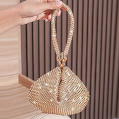 Rhinestone Decor Geometric Evening Satchel Bag