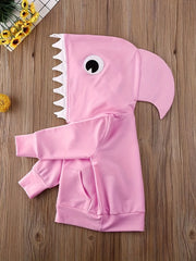 Cartoon Shark Print Hoodie Pullover Top for Kids