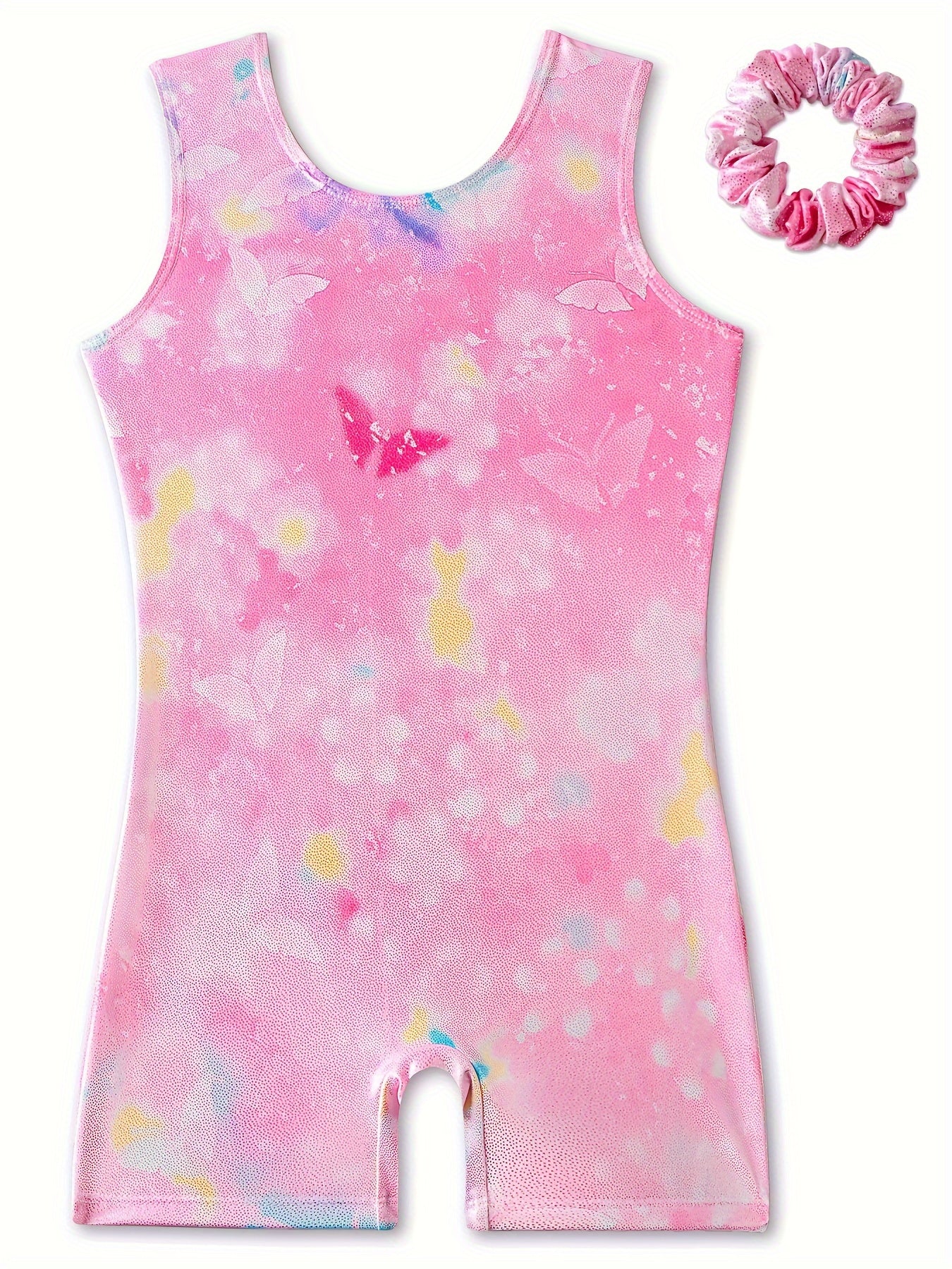 Butterfly Graffiti Sleeveless Gymnastics Suit for Girls