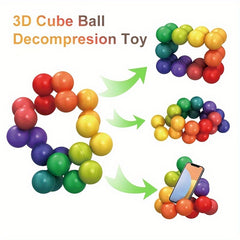 40pcs Sensory Fidget Toys 3D Rotating Puzzle Ball Magic Cube Colorful
