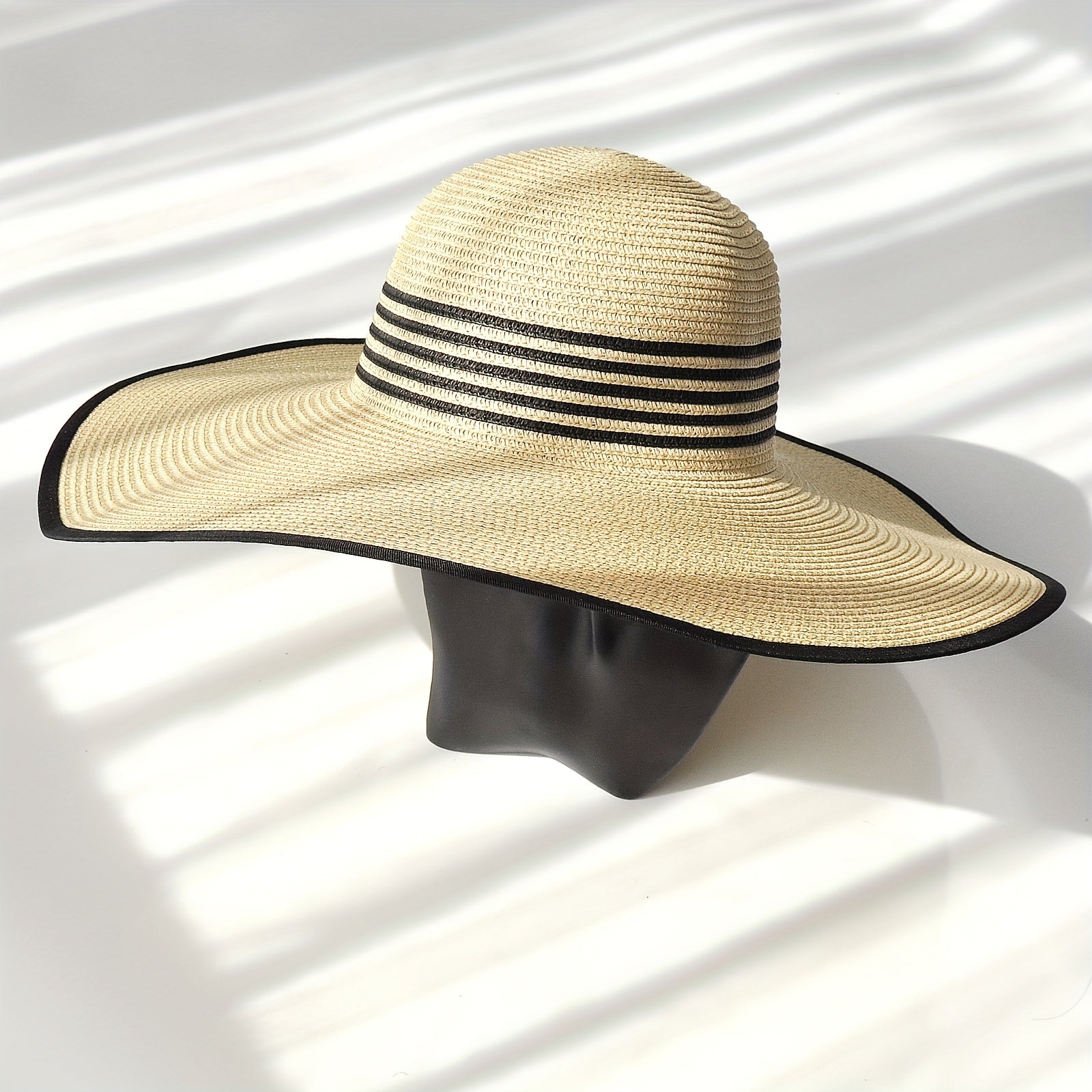 Beige Oversized Floppy Sun Hat Women Travel Beach Hat Edge Wide Brim