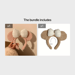 Cute Bowknot Bear Ears Headband for Baby Girl