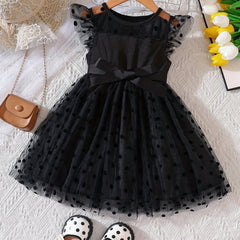 Toddler Girls Polka Dot Tutu Princess Dress Stitching Tulle Dress