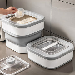 1pc Folding Rice Bucket Large Capacity Cereal Storage Container