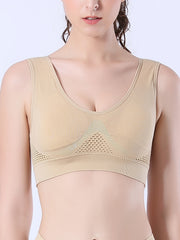 5pcs Hollow Vest Bras for Women Breathable & Elastic Wireless Lingerie