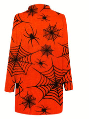 Halloween Cardigan Women Ghost Spiderweb Skull