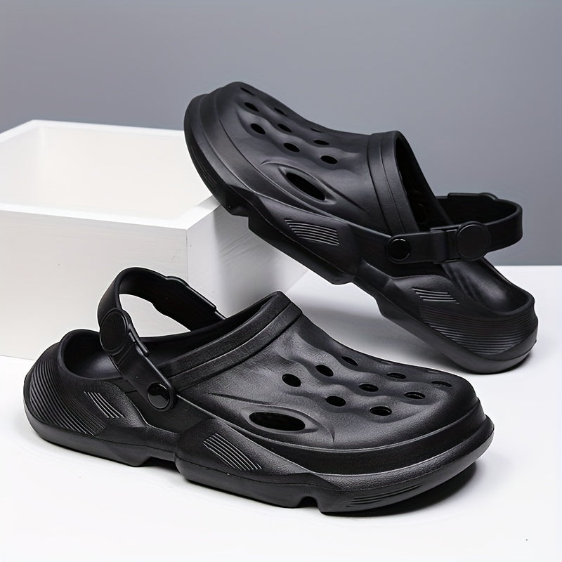 Men's Casual Slip-On Platform Clogs Outdoor Beach Shoes