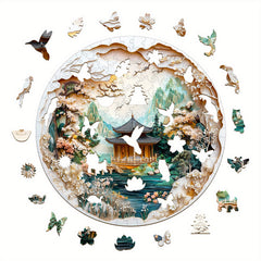 Intricate Mountain Landscape Wooden Puzzle