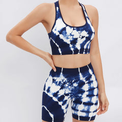 Tie Dye Tracksuit Set Tank Top & Shorts Women's Activewear