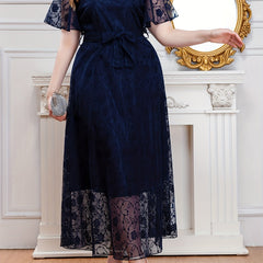 Bridesmaid Dress Solid Lace Maxi Evening Formal Dress