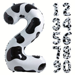 Cow Print Balloon Birthday Decoration Supplies Cowgirl Theme Number Balloon