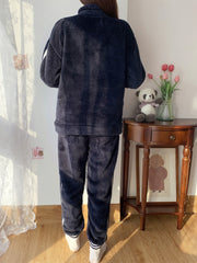 Heart Print Fuzzy Lounge Set Women's Loungewear & Sleepwear