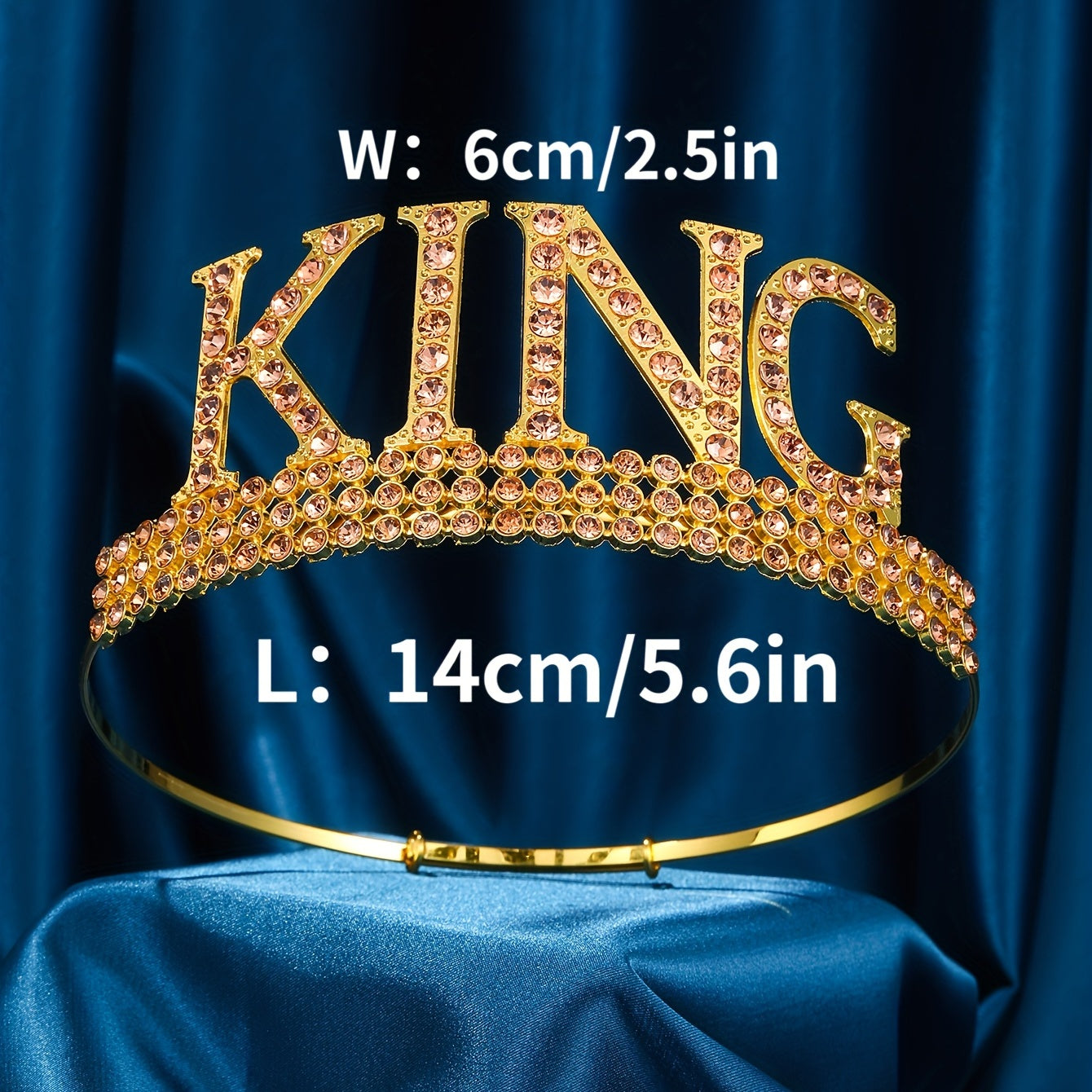 Men's Rhinestone Crown Hair Hoop - Birthday Party Headdress