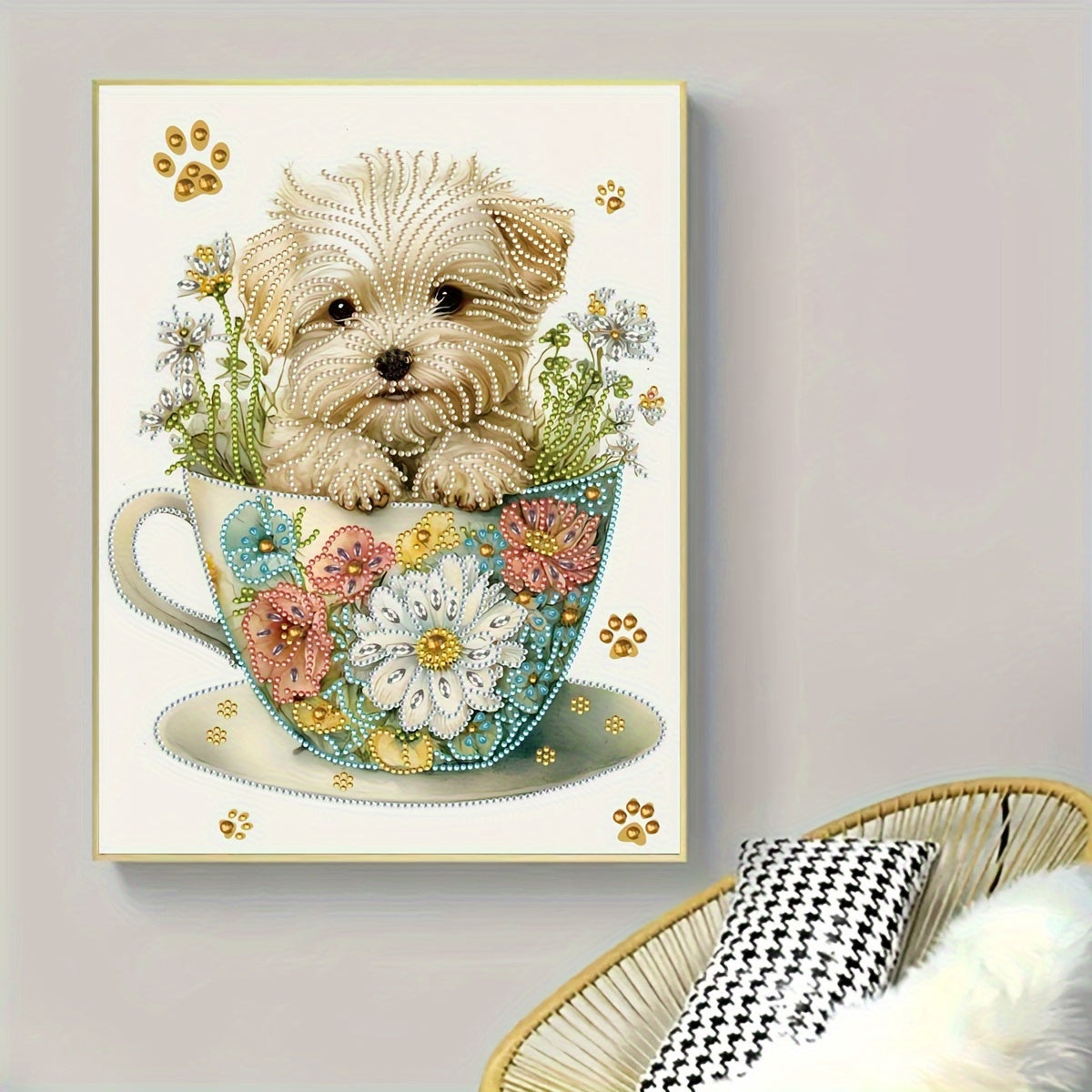 Small Dog Pattern Cup Diamond Painting Kit DIY 5D Diamond Art