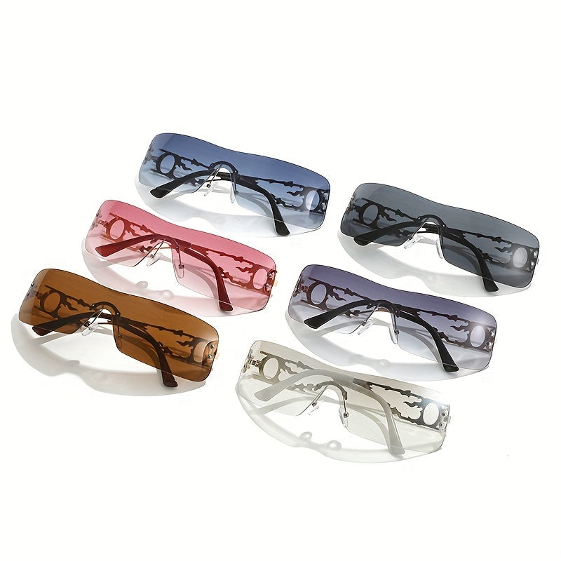 Y2K Wrap Around Sunglasses Gradient UV400