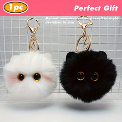 Pink Blush Cat Plush Doll Keychain Charm Gift for Classmates & Girlfriends