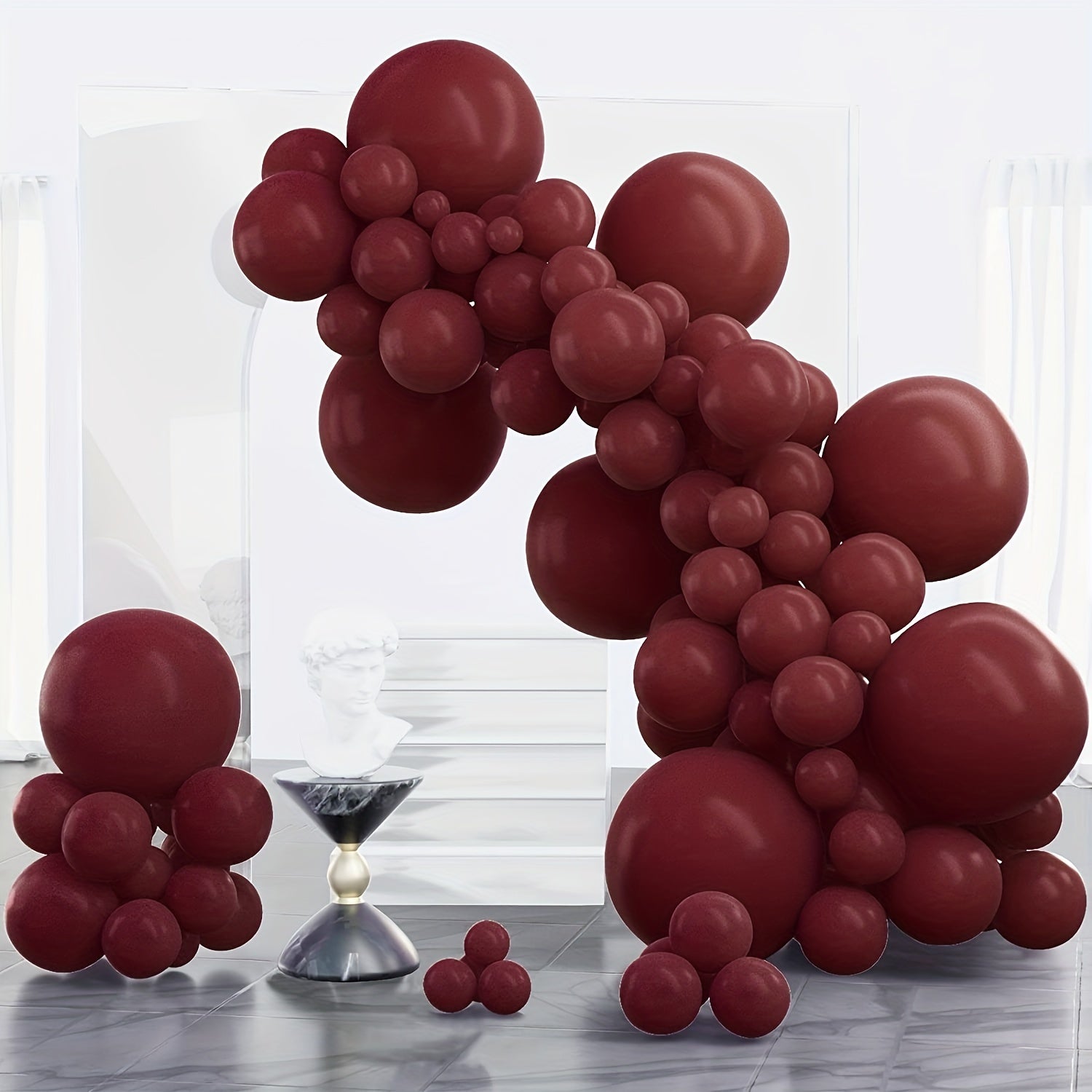 60pcs Burgundy Red Party Latex Balloons 5inch Wine Red Balloons