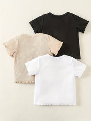 Summer Girl's 3pcs Bottoming T-shirts Set