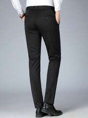 Men's Classic Formal Dress Pants Solid Stretch Business