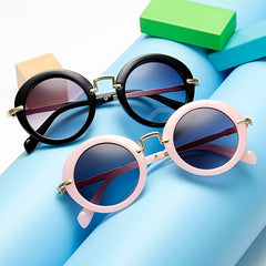 Girls Round Frame Sunglasses UV Protection for Outdoor Activities