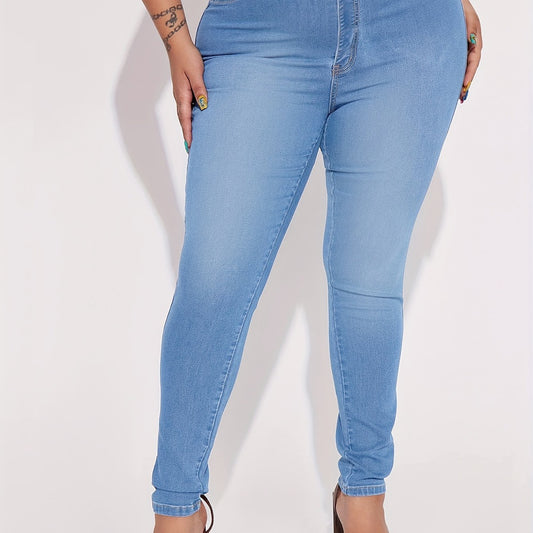 High Rise Skinny Pencil Jeans With Pockets