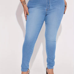 High Rise Skinny Pencil Jeans With Pockets