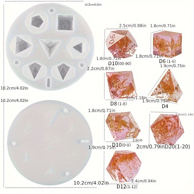 Resin Dice Silicone Mold Polyhedral Dice Molds - Board Game Crafting