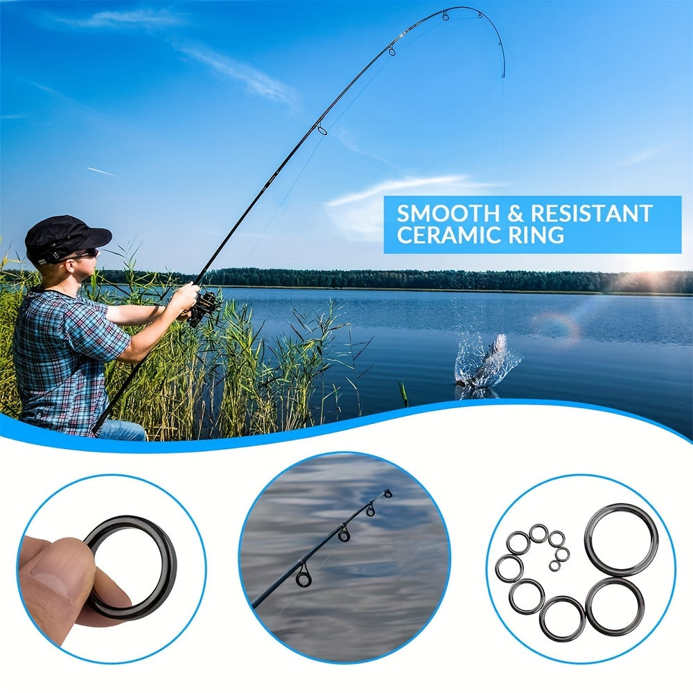 GAJING 40pcs Fishing Pole Guide Rings For Trolling Fishing