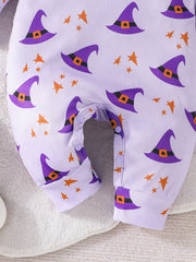 Halloween Party Girls Witch Hat Onesie Set