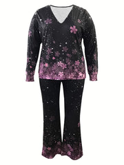 Sakura Print Long Sleeve Top & Pants Set