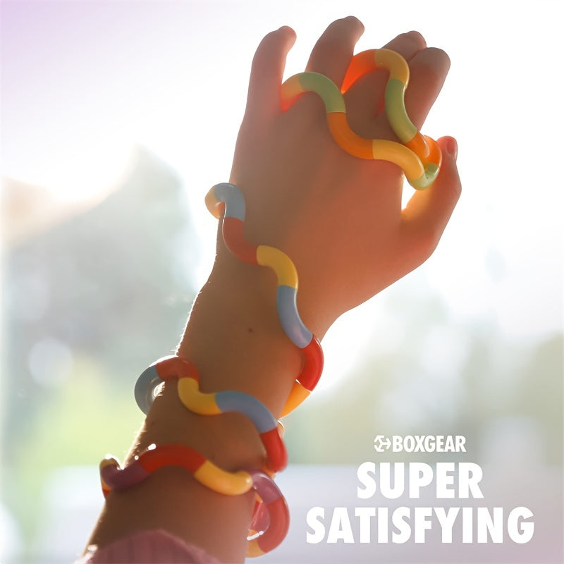 6pcs Multicolor Squeeze Twist Chain Decompression Toys