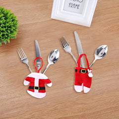 2pcs Christmas Tableware Holders Set Xmas Dinner Table Decor Snowman