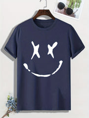 Men's Graffiti Smile Print T shirt Active Tee