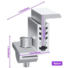 Solar Panel Mount Brackets Adjustable Aluminum Clamp Photovoltaic Accessories