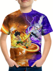 Breathable 3D Anime Print Boys Tee for Summer Activities