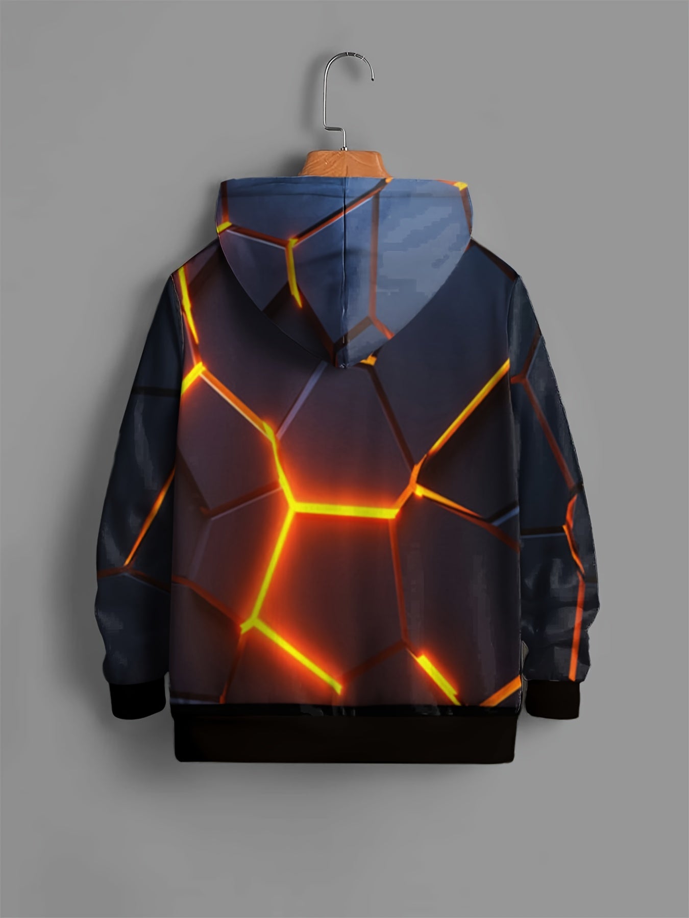 Kids Geometric Pattern Hoodie Unisex Casual Pullover