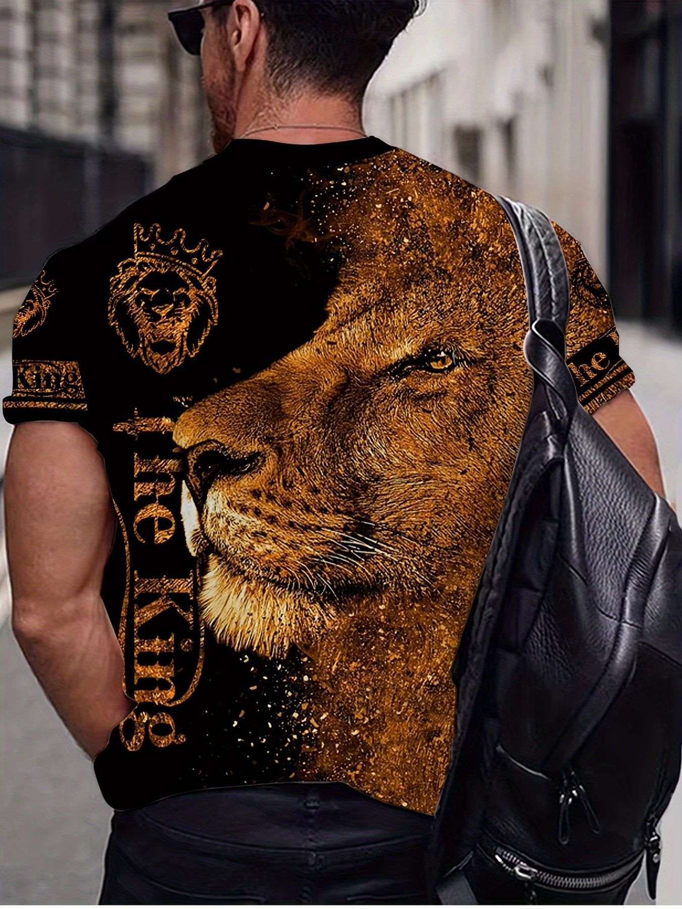 Lion 3d Print Men's Short Sleeve T-shirt Graphic Tee Men's Summer Clothes